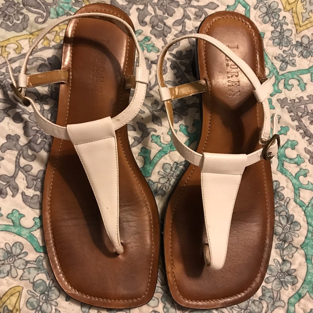 🤍 Lauren White Leather T-Straps 🤍